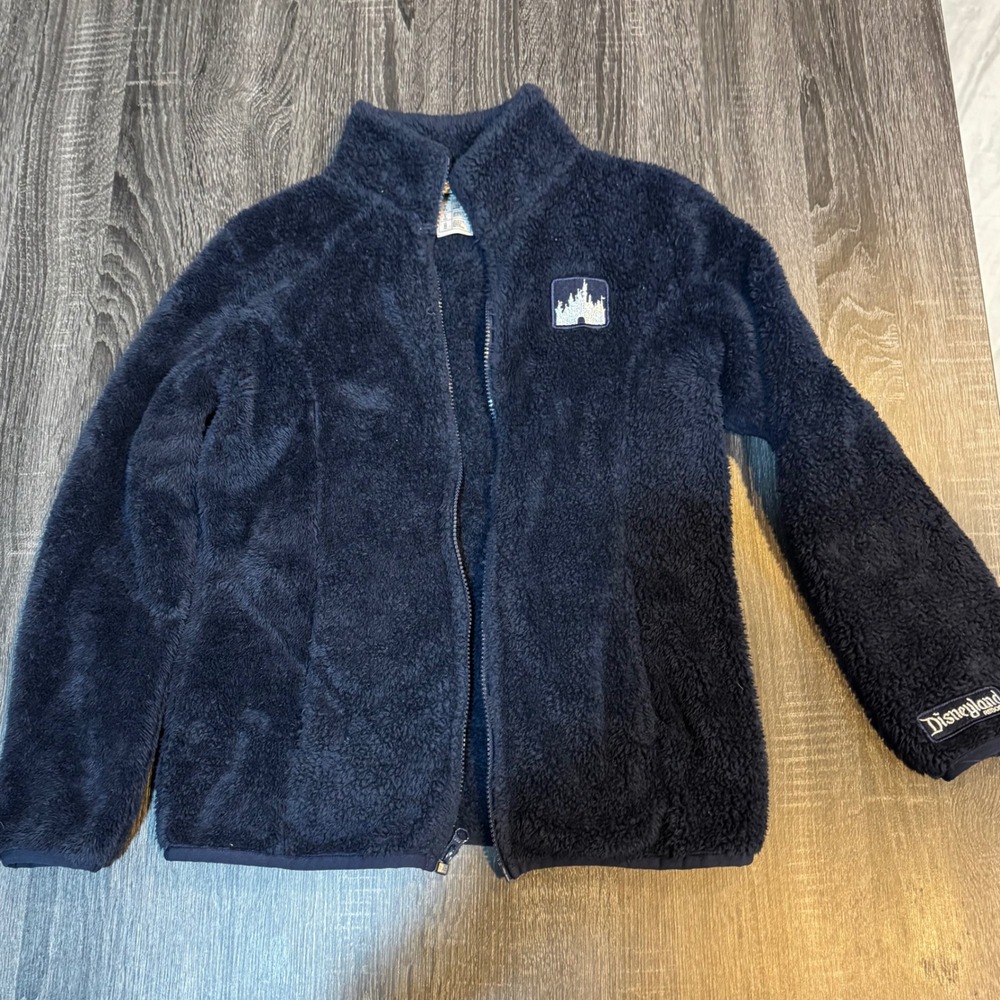 Disney Parks Cinderella's Castle Sherpa Fleece Jacket Navy Blue Women's Size XS - Picture 9 of 9